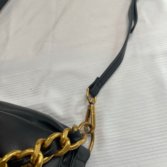 Steve Madden Black Quilted Coleman Purse Handbag - Picture 9 of 13